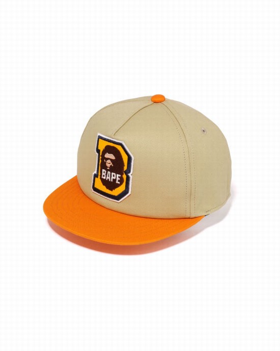 Beige Bape Ape Head B Patch Kids' Caps | ZA-19653