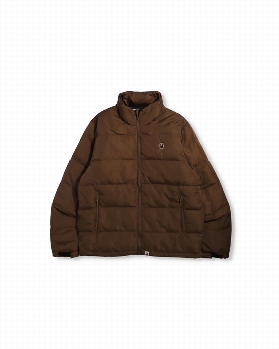 Beige Bape Ape Head One Point Men's Down Jackets | ZA-43698