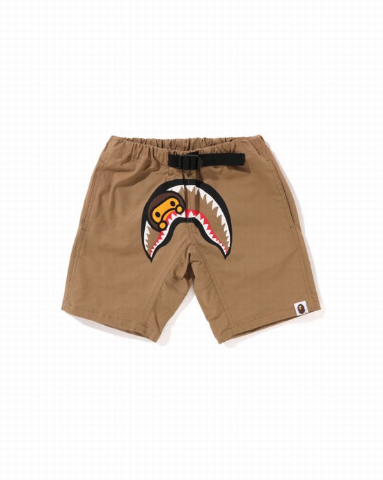 Beige Bape Milo Shark Climbing Kids' Shorts | ZA-40239