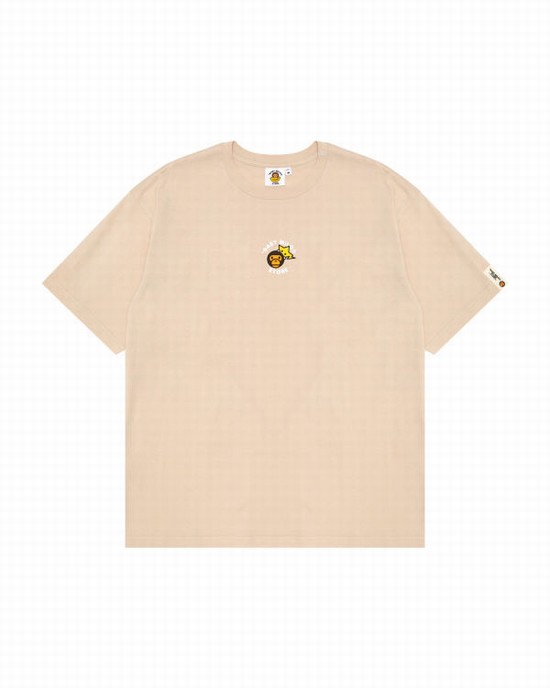 Beige Bape Milo boxy fit Women's T Shirts | ZA-36708