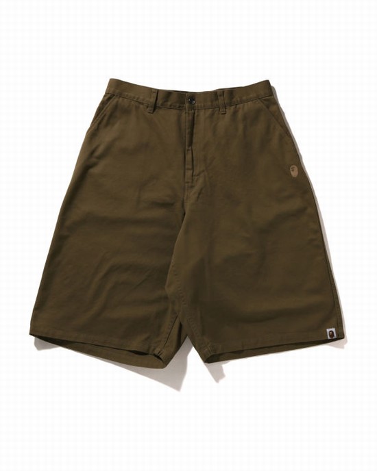 Beige Bape One Point Loose Fit Chino Men's Shorts | ZA-94503