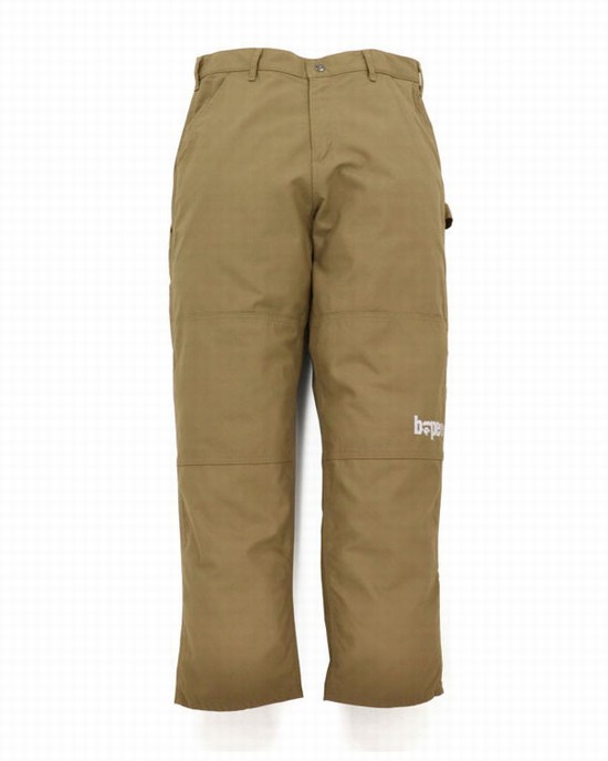 Beige Bape Painter Men's Pants | ZA-46287