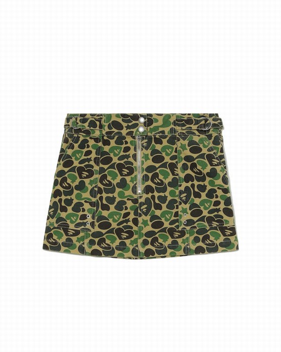 Beige Bape Pattern mini Women's Skirts | ZA-98730