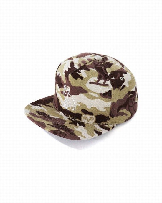 Beige Bape X OVO Woodland Camo Snapback Men's Caps | ZA-80615