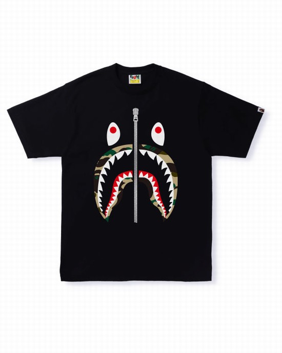 Black Bape 1st Camo Shark Men's T Shirts | ZA-58093