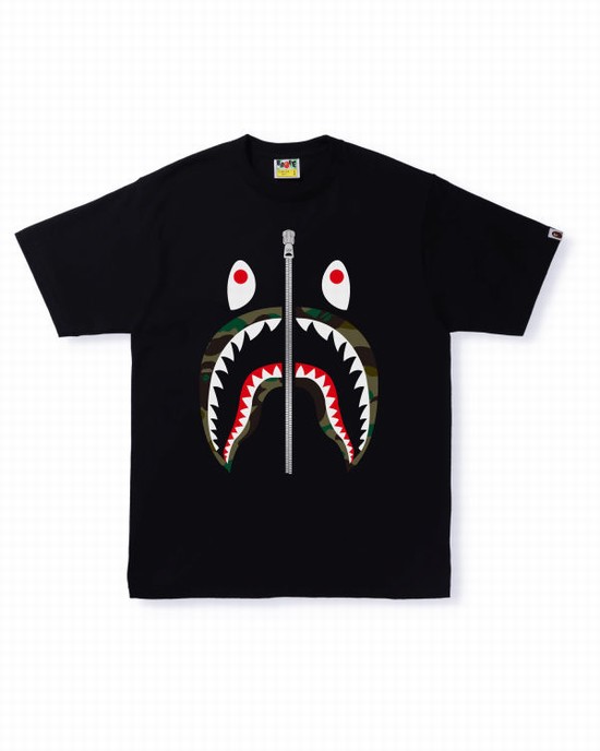 Black Bape 1st Camo Shark Men's T Shirts | ZA-71643