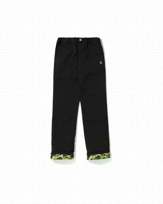 Black Bape ABC Camo Cuffed JR Kids' Pants | ZA-15094