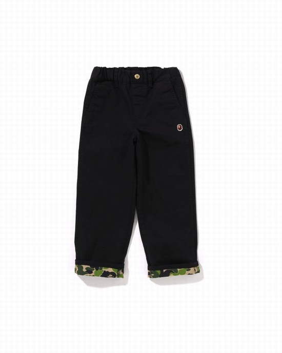 Black Bape ABC Camo Cuffed Kids' Pants | ZA-71206