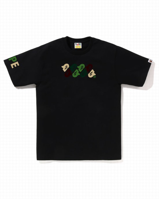 Black Bape ABC Camo Men's T Shirts | ZA-01384