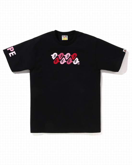 Black Bape ABC Camo Men's T Shirts | ZA-13847