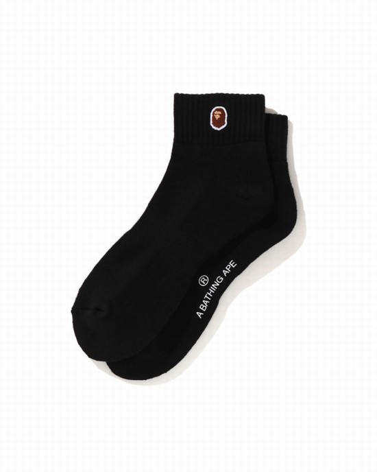 Black Bape Ape Head One Point Ankle Men's Socks | ZA-19478