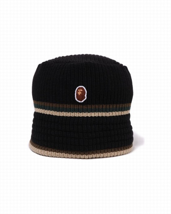 Black Bape Ape Head One Point Crusher Men's Hats | ZA-82796