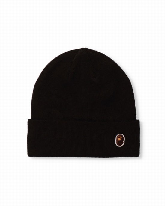 Black Bape Ape Head One Point Men's Caps | ZA-30826