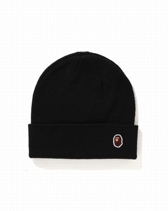 Black Bape Ape Head One Point Men's Caps | ZA-82157