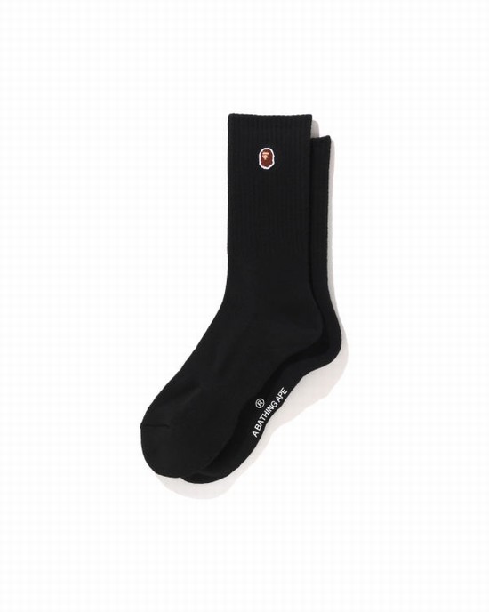 Black Bape Ape Head One Point Men's Socks | ZA-28379