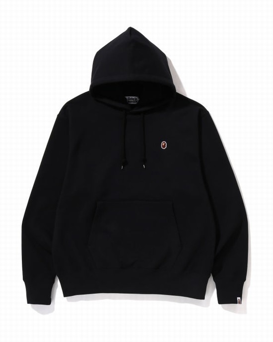 Black Bape Ape Head One Point Relaxed Fit Pullover Men's Hoodie | ZA-67182