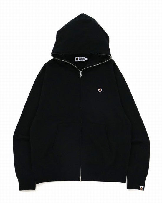 Black Bape Ape Head One Point Relaxed hooded Men's Hoodie | ZA-34251