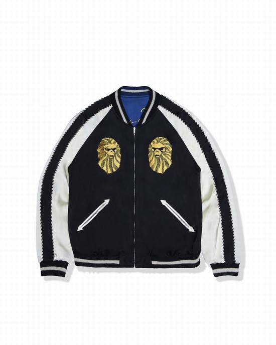 Black Bape Ape Head bomber Men's Jackets | ZA-61428