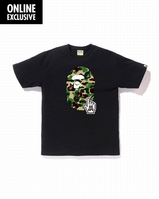 Black Bape BAPEONLINE Men's T Shirts | ZA-08329