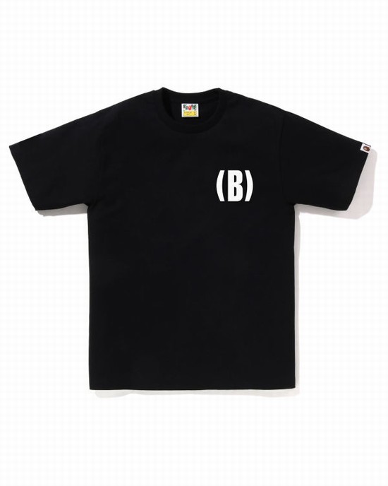 Black Bape B One Point Men's T Shirts | ZA-51974