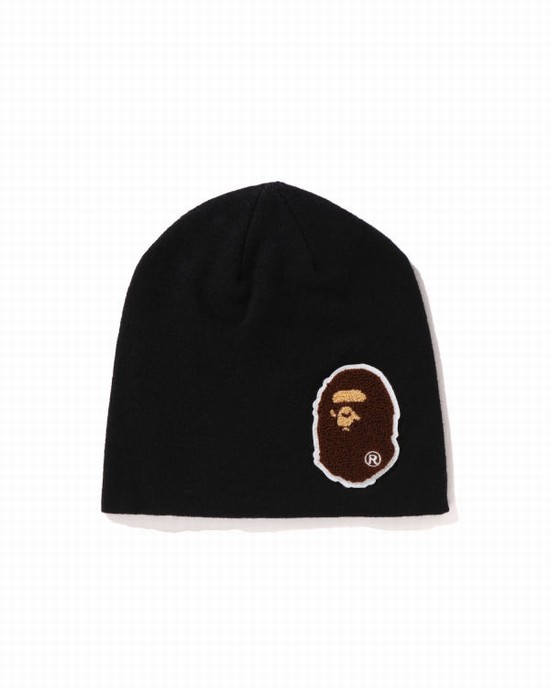 Black Bape Big Ape Head Men's Caps | ZA-35874