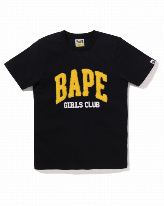 Black Bape Boa Fleece Girls Women's T Shirts | ZA-96517