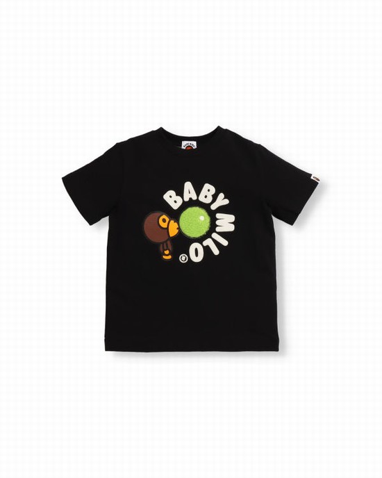 Black Bape Boa Fleece Milo Gum Kids' T Shirts | ZA-18247