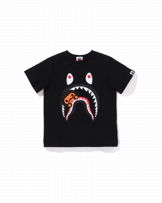 Black Bape Boa Fleece Milo Shark Kids' T Shirts | ZA-87302