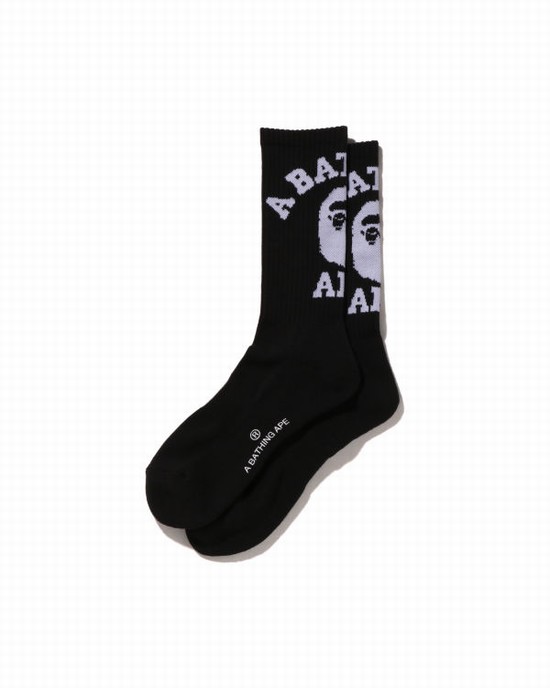 Black Bape College Men's Socks | ZA-42573