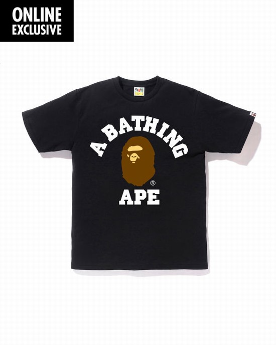 Black Bape College Men's T Shirts | ZA-16548