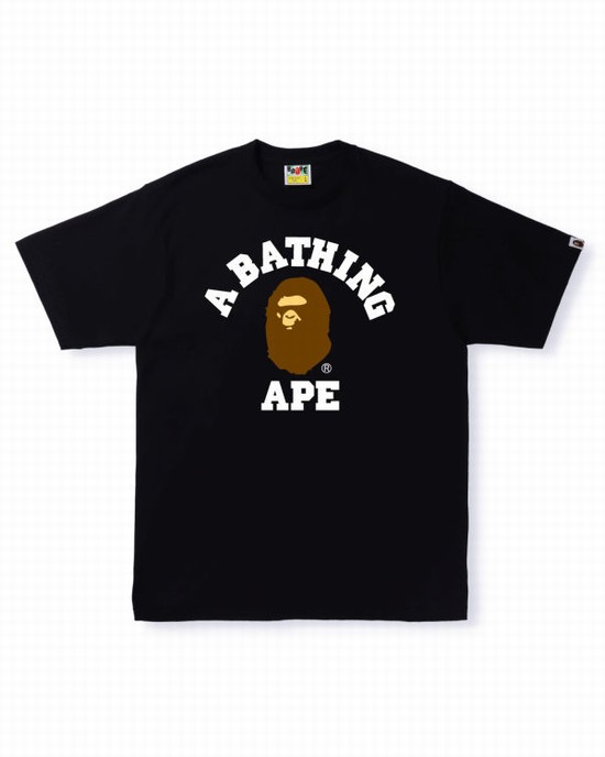 Black Bape College Men's T Shirts | ZA-53420