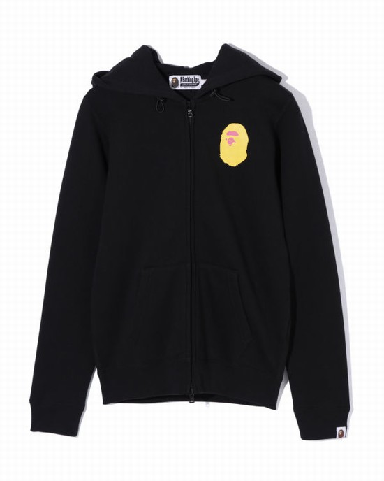 Black Bape Colours multi logo zip Women's Hoodie | ZA-02839