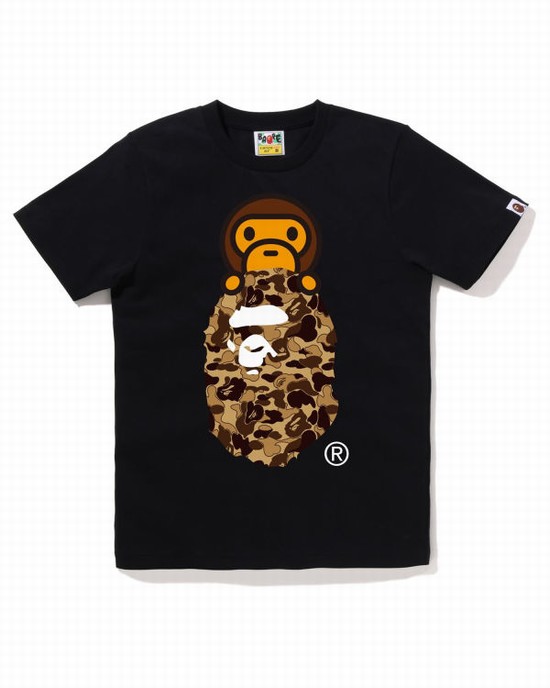 Black Bape Cookie Camo 2 Milo On Ape Head Women's T Shirts | ZA-67418