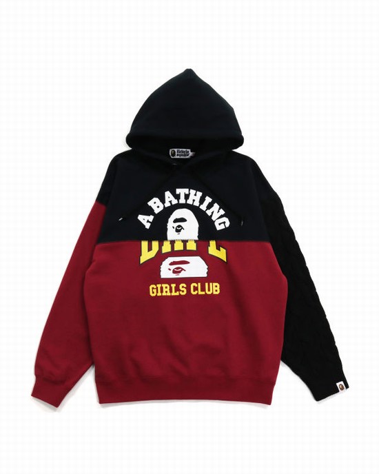 Black Bape Docking Cable Sleeve Oversized Pullover Women's Hoodie | ZA-76598