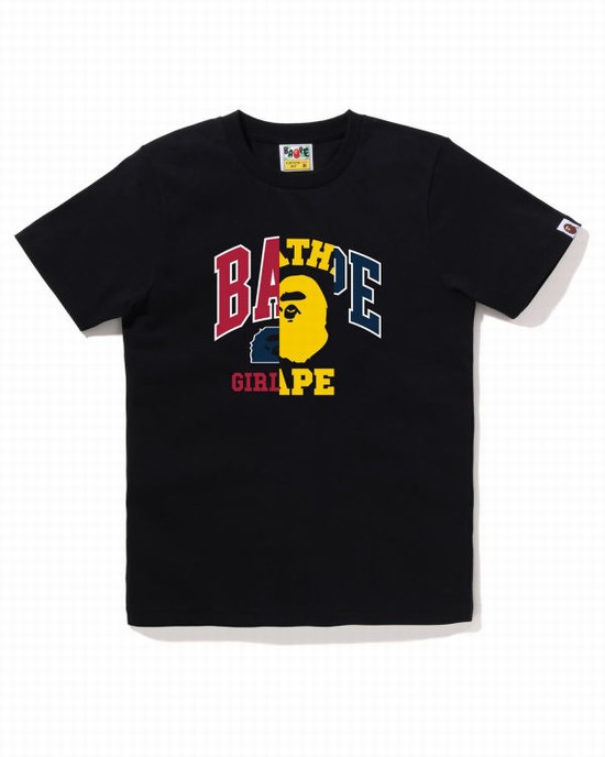 Black Bape Docking Graphic Women's T Shirts | ZA-95731