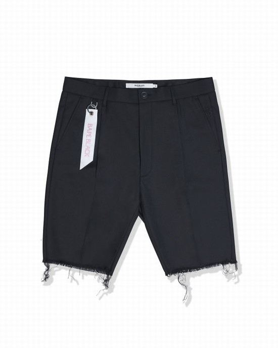 Black Bape Fringe Men's Shorts | ZA-83169