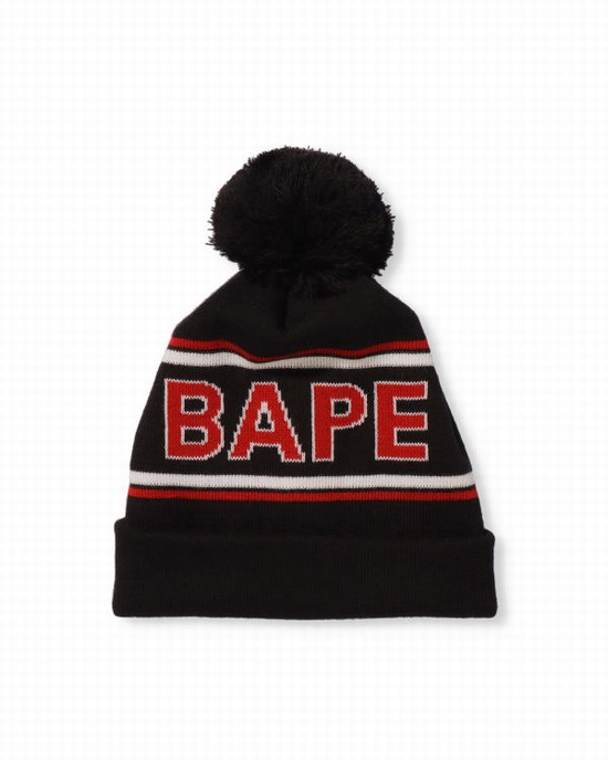 Black Bape Knit Men's Caps | ZA-51987