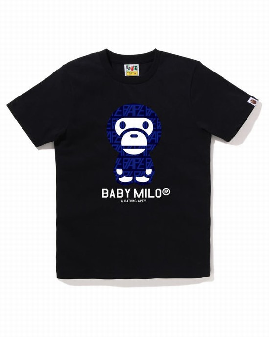 Black Bape Logo Monogram Milo Women's T Shirts | ZA-72865