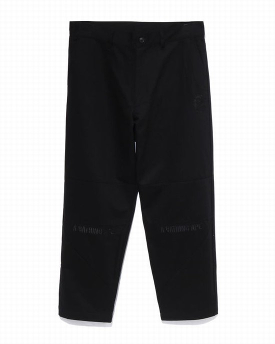 Black Bape Loose Fit Chino Men's Pants | ZA-60849