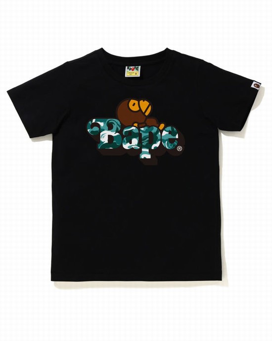 Black Bape Marble Camo Milo On Kids' T Shirts | ZA-43169