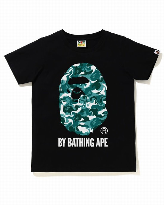 Black Bape Marble Camo Women's T Shirts | ZA-95261