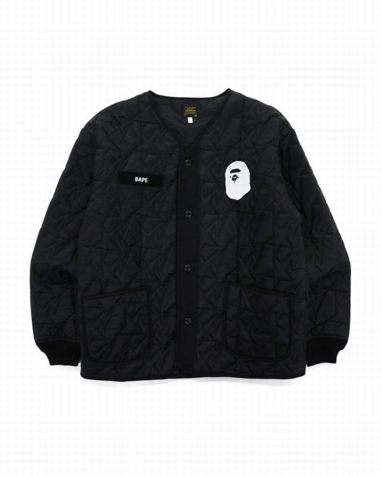 Black Bape Military Patch Liner Men's Jackets | ZA-71638