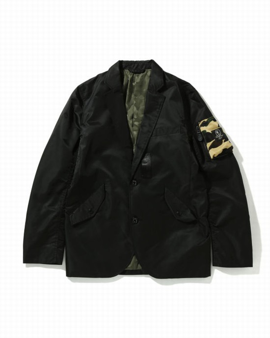 Black Bape Military Tailored Men's Jackets | ZA-23807