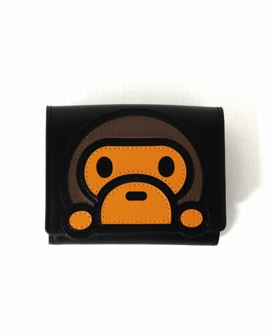 Black Bape Milo Leather Women's Wallets | ZA-56318