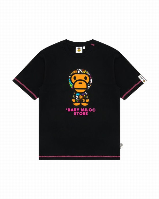 Black Bape Milo Men's T Shirts | ZA-82365