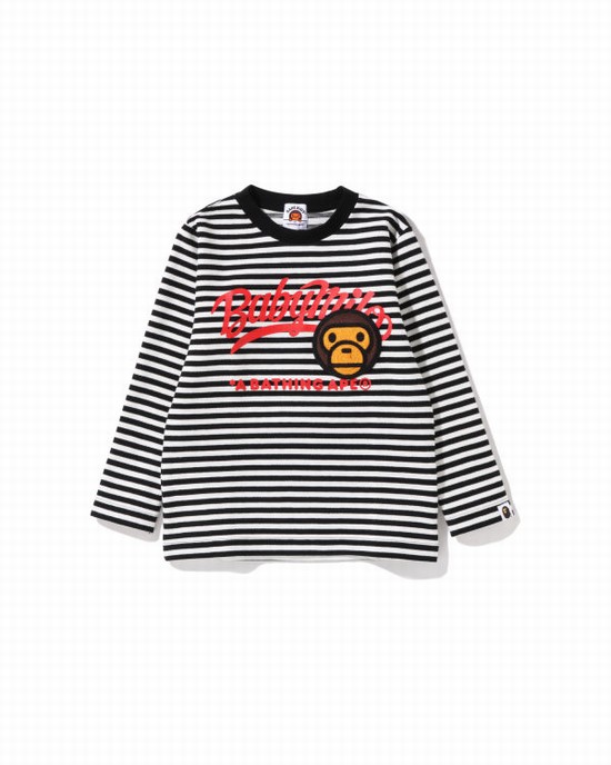 Black Bape Milo Patch Hoop Crewneck Kids' Sweatshirts | ZA-31057