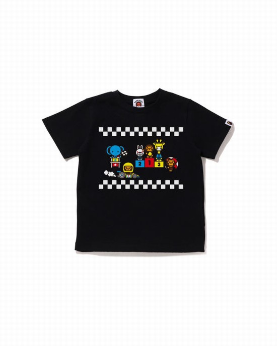 Black Bape Milo Racing #3 Kids' T Shirts | ZA-69125