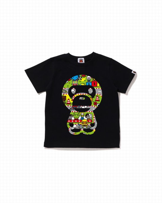 Black Bape Milo Racing Big Milo Kids' T Shirts | ZA-45872