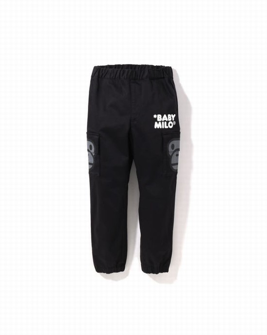 Black Bape Milo Side Pocket Face Kids' Pants | ZA-10689