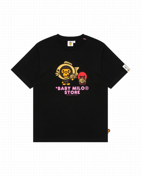 Black Bape Milo graphic Women's T Shirts | ZA-84729